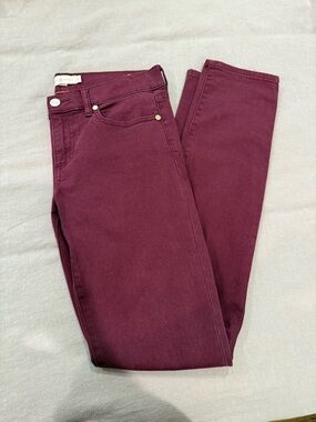 Tory Burch Burgundy Skinny Jeans